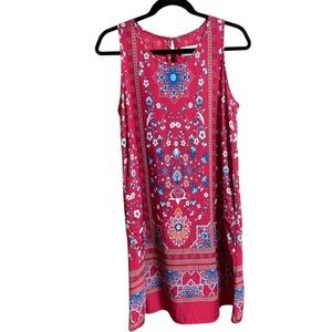 ADVENTURA FLORAL SLEEVELESS DRESS WITH POCKETS - SIZE M - EUC